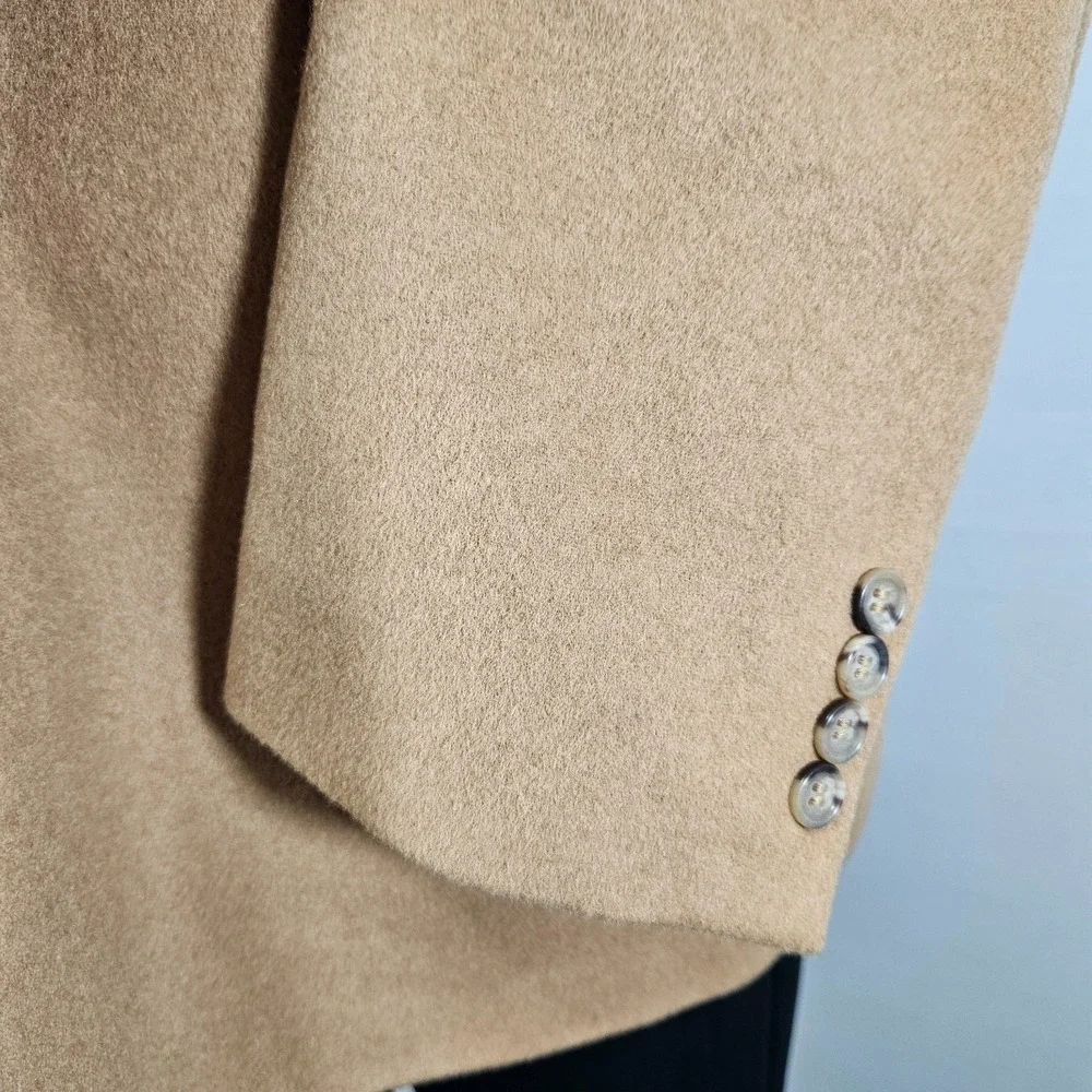 Bill Robin Son Men's Sport Coat Blazer Two Button Wool Camel Nylon Blend 46R